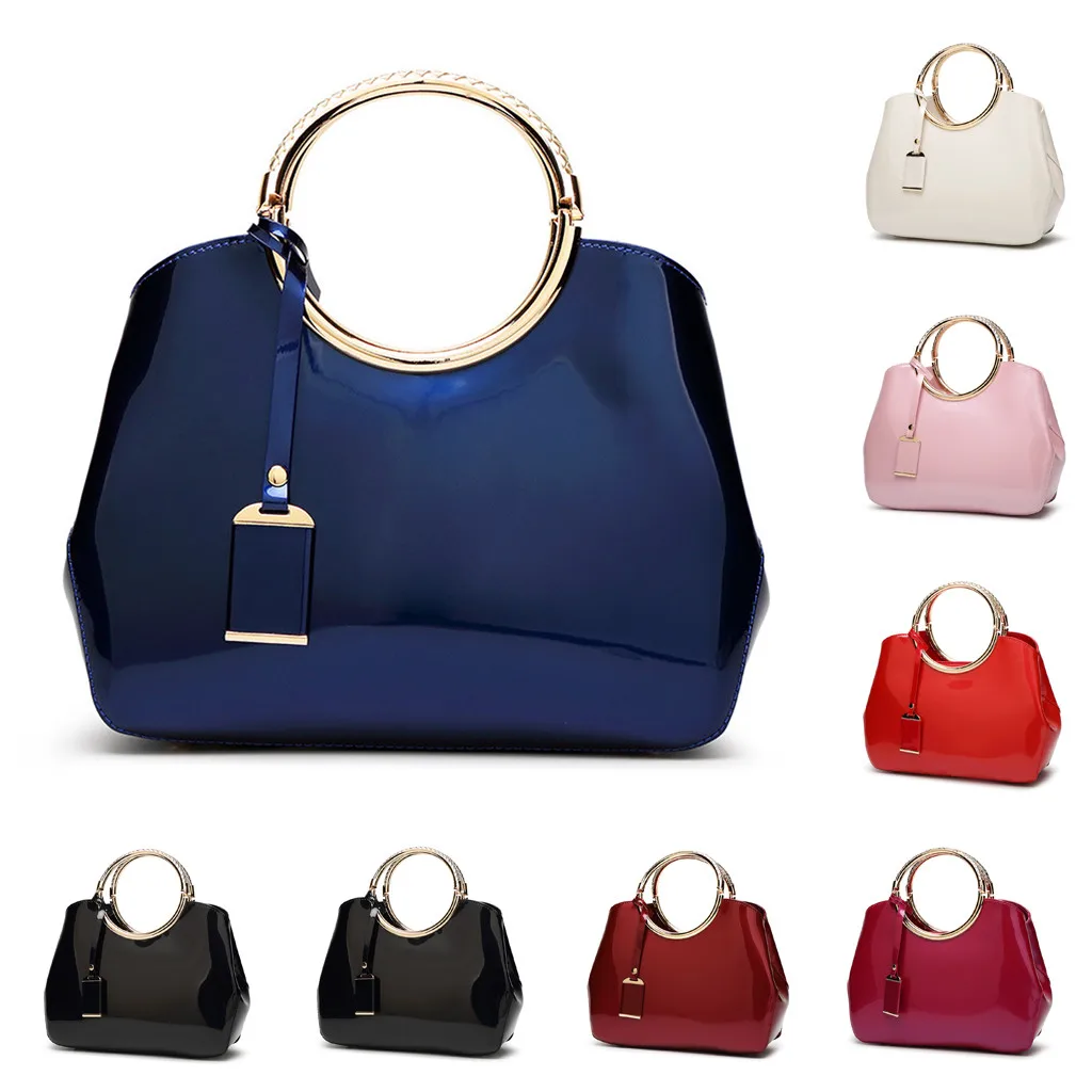 

Luxury Patent Leather Handbags 3PCS Lacquered Shoulder Crossbody Bag For Women Casual Tote Messenger Bags Set Clutch C525