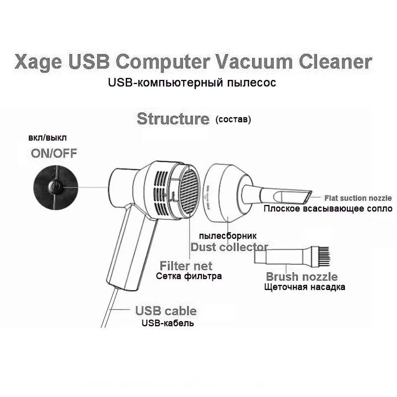 Портативный мини-пылесос USB портативная всасывающая машина компьютерная клавиатура щетка для пыли чистящие инструменты для ПК настольного автомобиля дома