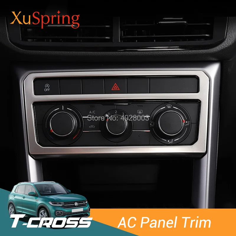 

Car AC Air conditioner Control Adjustment Knob Panel Frame Cover Trim Stickers for Volkswagen VW T-cross Tcross 2019 2020