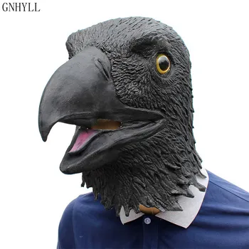 

GNHYLL Top Grade Realistic Eye Animal Head Mask Adult Mask Halloween Cosplay Animal Headgear Latex Eagle Mask Cosplay For Party
