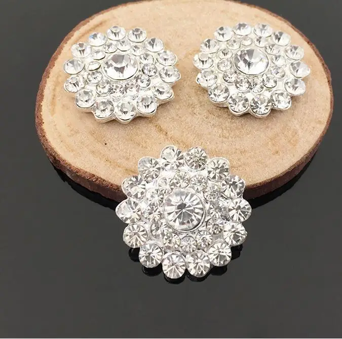 Free Shipping High End 10 pcs Flatback Metal Rhinestone Button