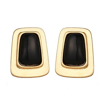 Yhpup корейский модный бренд квадратные геометрические шикарные серьги-гвоздики маленькие S925 серебряные шпильки Смола камень для женщин этический Винтаж Oorbellen - Окраска металла: Black