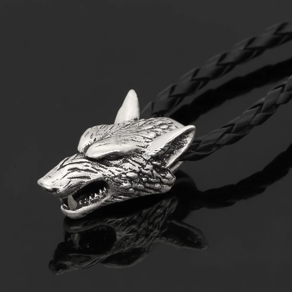 Silver Wolf Head Necklace Pendant Original Silver Bead Animal Jewelry