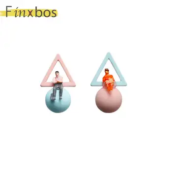 

Finxbos Original design spring and summer candy color triangle small earrings