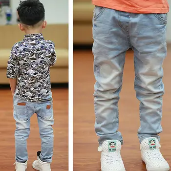 Kids Pants Big Boys Stretch Joker Jeans 2019 Spring Children Pencil Leggings Autumn Denim Clothes For 2 to 14 Years Male Child 3