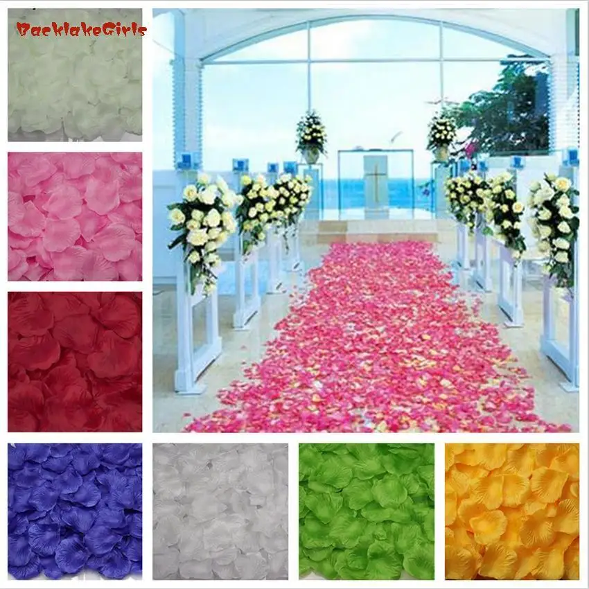 

BacklakeGirls 2016 New Wholesale 1000pcs/lot Atificial Flowers Polyester Wedding Decorations Wedding Rose Petals patal Flower