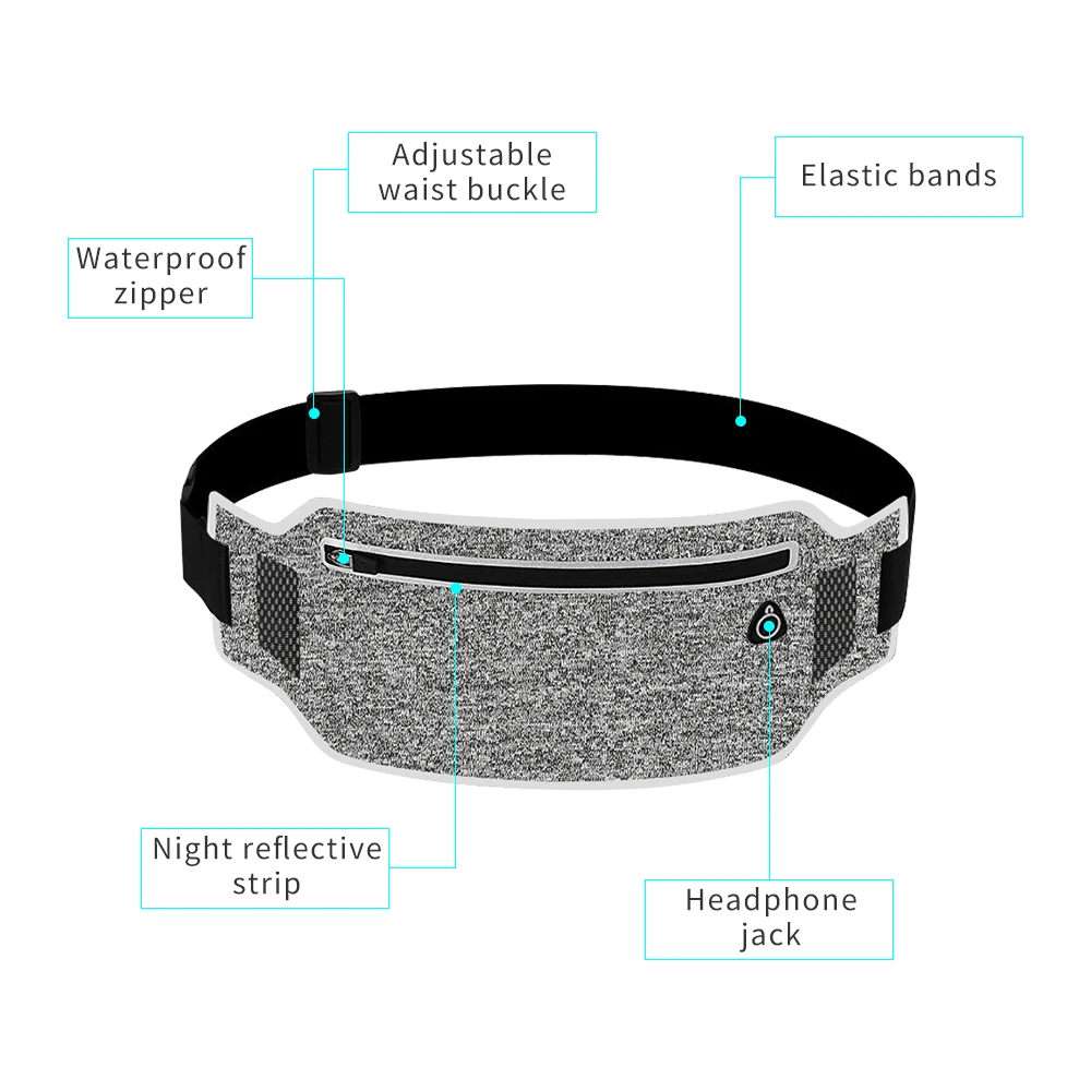 Running Belt Waist Pouch Sport Belt Mobile Phone Men Women With Hidden Pouch Jogging Running Bags Gym Waist Pack accessories