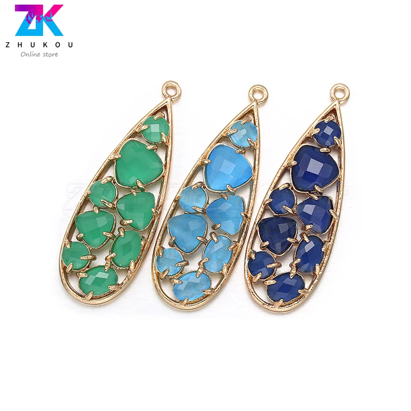 

ZHUKOU 2019 15x42mm Hollow charms Jewelry Accessories for necklace and Earring DIY hand made earring Elegant Pendant for women