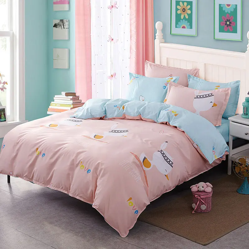 Фламинго 4 шт. для девочки, мальчика, ребёнка набор постельного белья пододеяльник для взрослых детская кроватка простыни и наволочки одеяло набор постельных принадлежностей 2TJ-61021 - Цвет: 2TJ-61021-017
