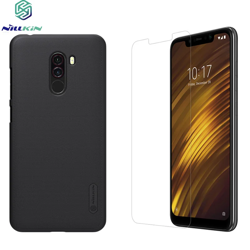 

Original Nillkin for Xiaomi Pocophone F1 Case Frosted PC Matte Hard Back Phone Cover for Poco F1 with Film Screen Protect Gift