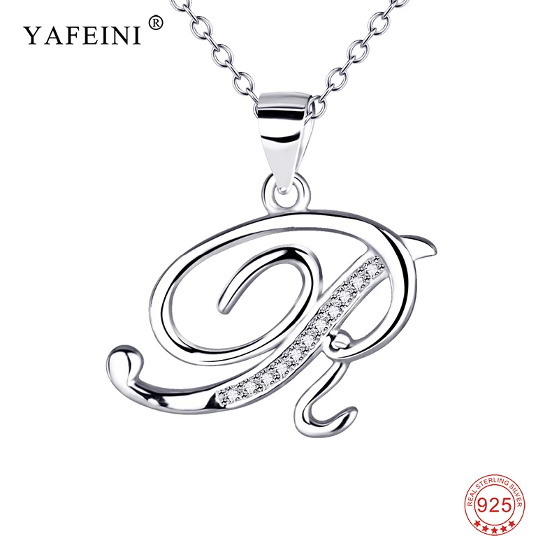 925 Sterling Silver Initial R Shaped Pendant