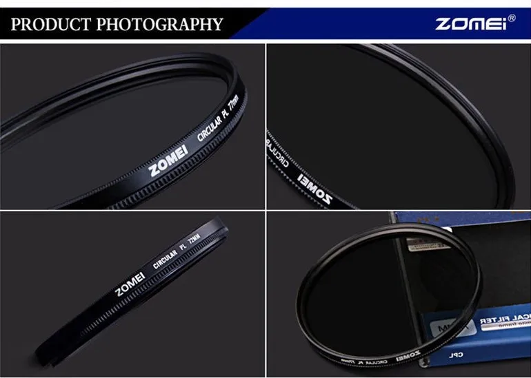 Zomei 52 мм CPL Циркулярный поляризатор поляризационный фильтр объектива Цифрового Фотоаппарата Canon объектив для Nikon sony Камера объектив 40,5/49/52/55/58/62/67/72/77/82 мм