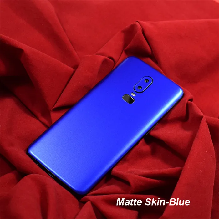 3D наклейка из углеродного волокна для OnePlus 7 Pro, кожа/дерево, защитная задняя крышка для телефона, наклейка для OnePlus 6T 1+ 6, наклейка - Цвет: Matte Blue