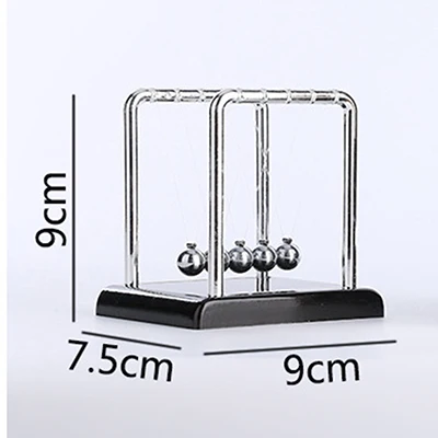 Маятник Ньютона мини статуэтки, миниатюры шарики Ньютона стальной баланс шар для украшения дома ребенок Физика Наука Образование орнамент - Цвет: Светло-серый