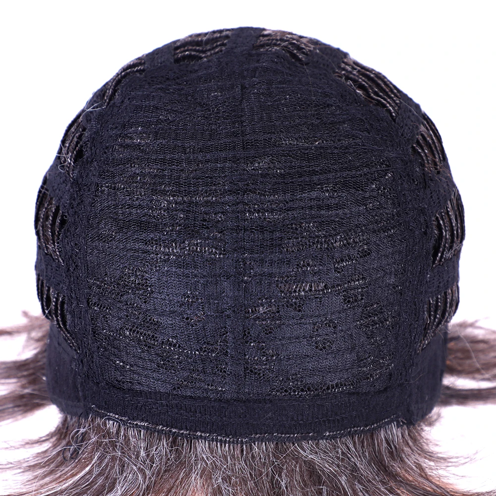 Элемент синтетические волосы темные корни Омбре серый парик 6 дюймов короткие прямые с челкой два тона термостойкий парик для черных женщин