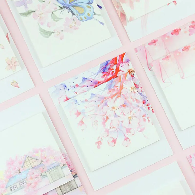

1 Pcs Kawaii Flowers Cherry Blossom Sakura Planner Stickers Sticky Notes Memo Pads Stationery Notepads School Office Gifts