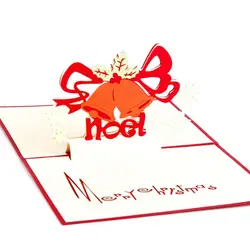 Surwish 2 шт./лот 10*15 см Рождество Творческий 3D открытка Почтовые открытки для Рождественский фестиваль питания-красный Тип колокольчики