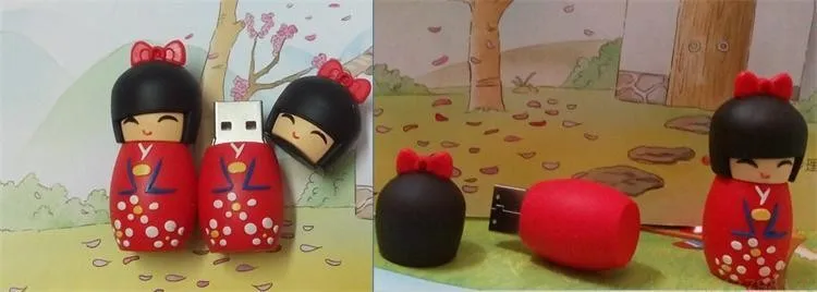 Милые девушки японские Usb флешка 64 Гб 32 gb флэш-накопитель мультфильм куклы памяти флешки 16g 8g 4 gb Usb Stick Игрушка Memoria подарки