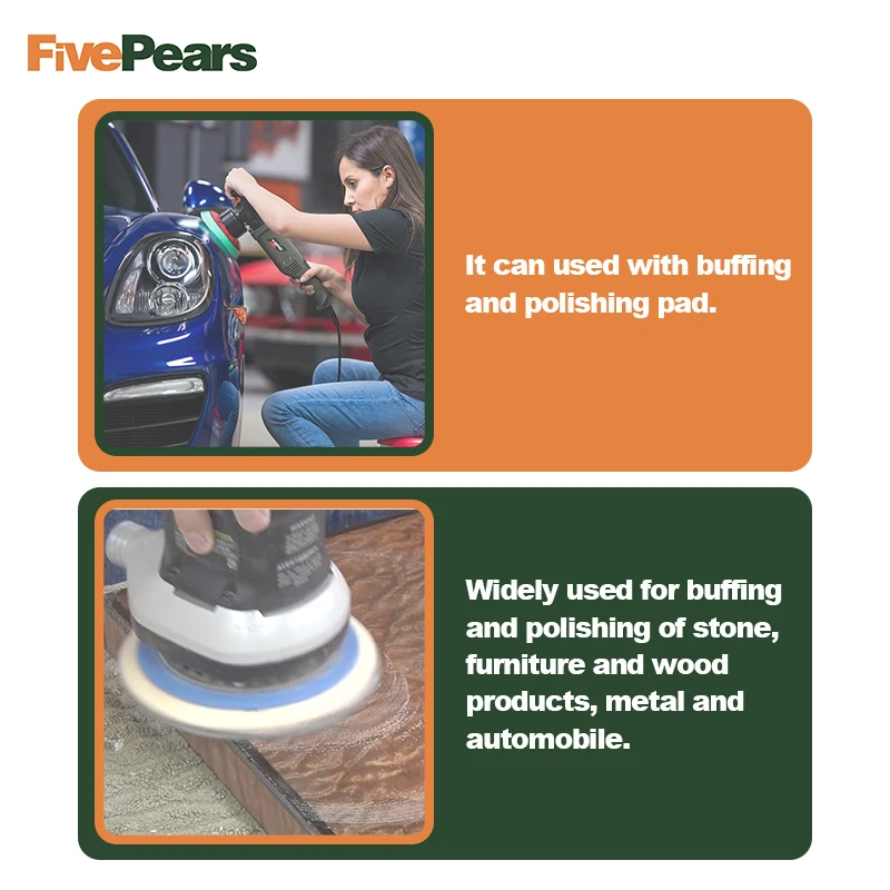 FREE SHIPPING 5 inch or 6 inch Polishing Sander Backer Plate Napping Hook Loop Sanding Disc Pad Best Quality FivePears