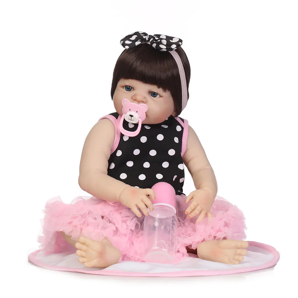 

57cm 100% full Silicone body reborn vinyl babies dolls collectible bebe toddler reborn dolls birthday toy bebe alive bonecas