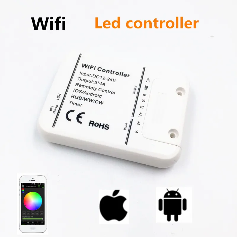 1 шт. wifi светодиодный контроллер iginal 16 миллионов цветов Wifi 5 каналов RGB/WW/CW