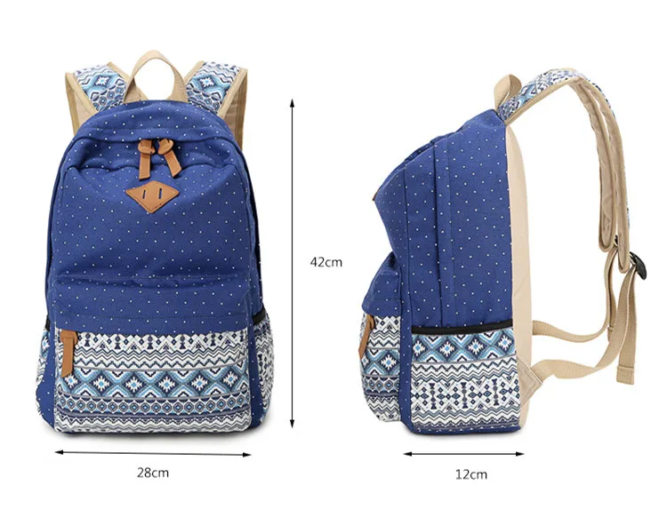 Lona de impresión de las mujeres Mochila de viaje de CasualRucksack mujer portátil Mochila estudiante Mochila bolso de escuela para niñas adolescentes Mochila