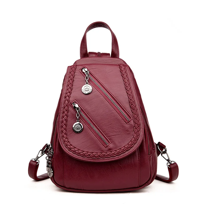 Buy Designer Fashion Women Backpack Leather Preppy Style School Bags for