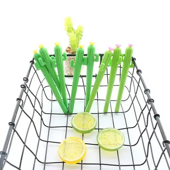 

12 Pack Creative Kawaii Cactus Rollerball Pens 0.5mm Black Ink School Office Gel Pen Random Color