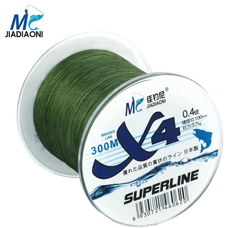 

JIADIAONI 300M 4 Strands Fly Fishing Line Super Strong Japan Multifilament PE Braided Fishing Line Carp Fishing Accessories