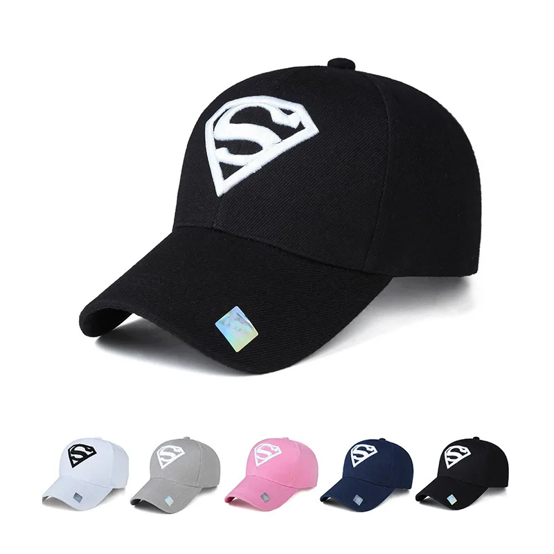 

Men's Spring Autumn Outdoor Baseball Cap Superman Embroidered Korean Caps Casual Sports hats Cotton Fashion Sunshade Sun Hat