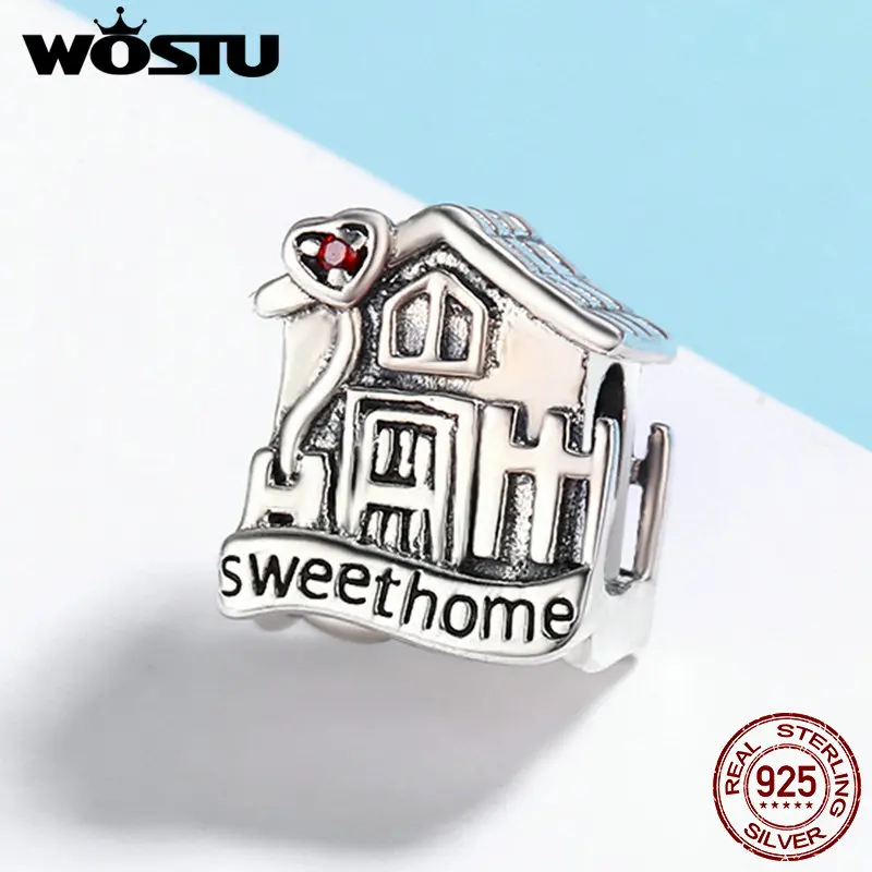 Женский браслет WOSTU из 100% серебра 925 пробы с бусинами для самостоятельного