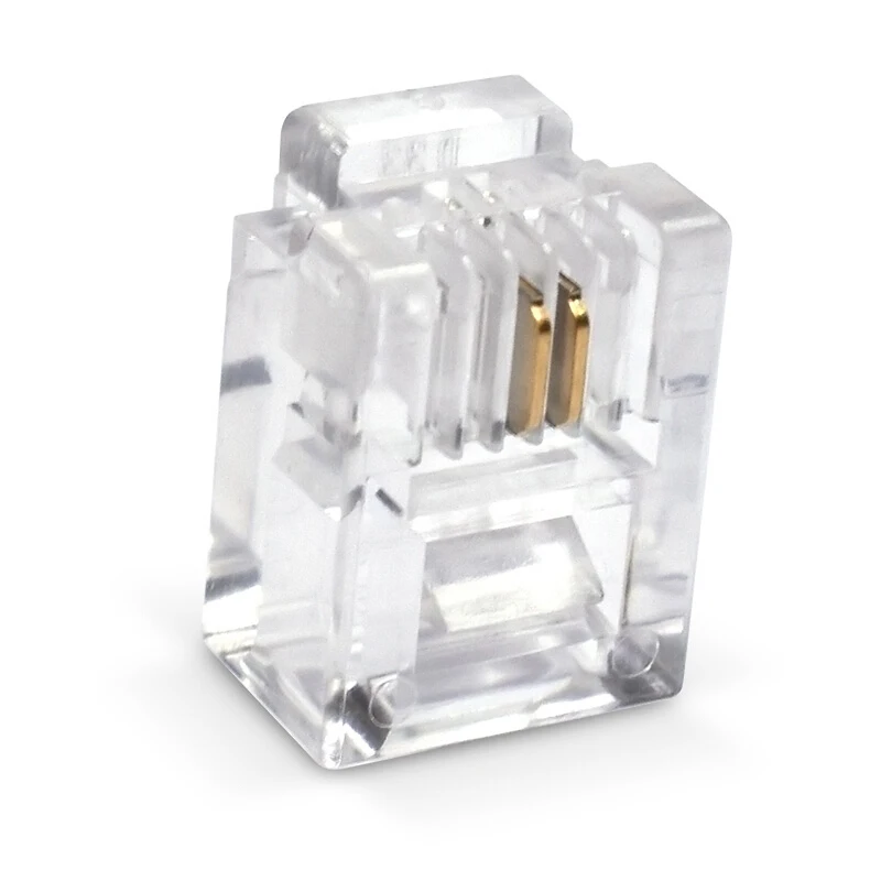 

100Pcs RJ11 6P2C Telephone Internet Modular Plug Jack RJ11 Connector 2pin Telephone crystal head