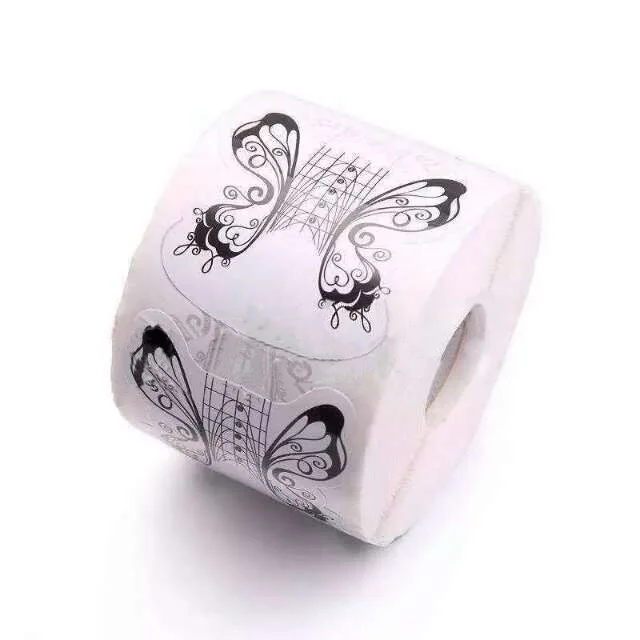 

White and Black butterfly almond 300pcs/Roll Nail Form for Acrylic UV Gel Tips Extension Art+Free shipping+( TEJER0144)
