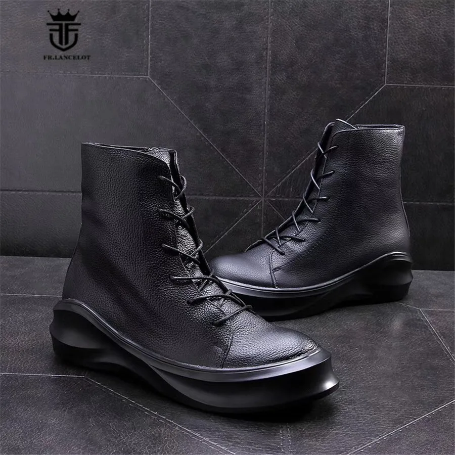 Moda Ferradura Britânico Botas Sola Inverno Grossa 3 Do Couro Martin De 2 Genuíno 4 1 Plataforma Vintage gw1qPgU