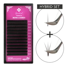 Genie, Индивидуальные ресницы, норковые ресницы для наращивания, гибридные ресницы для наращивания, макияж, ресницы для салонного использования, объемные ресницы для наращивания