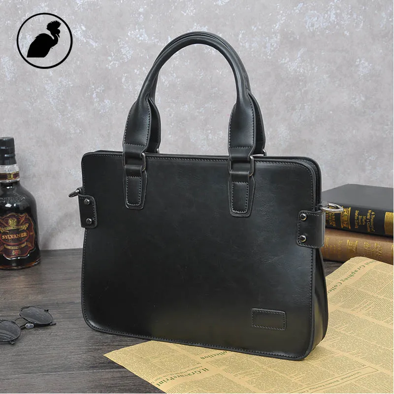 ETONWEAG Famous Brands Vintage Leather Briefcases Men Messenger Bags
