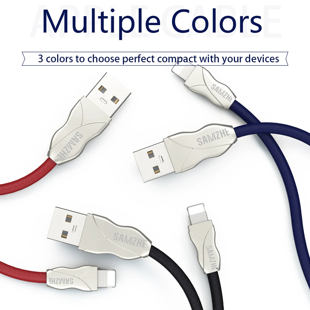SAMZHE USB كابل الشاحن ل فون 8 7 6 الأزهار كابل ل فون X باد 2A سريع كابل شحن الهاتف المحمول كابل