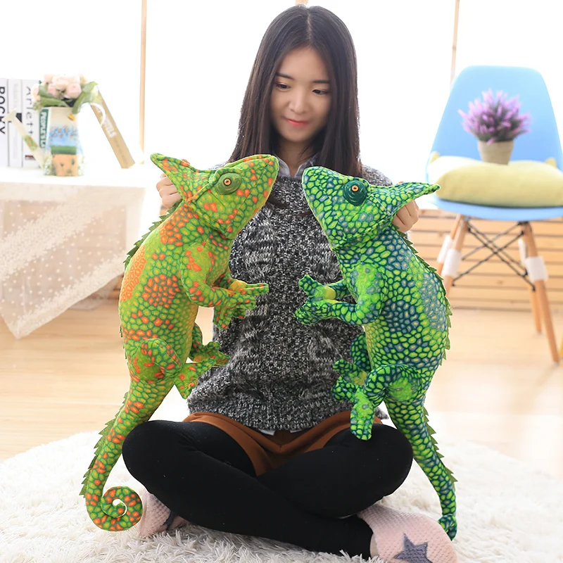 Brinquedos de Pelúcia Aniversário do Bebê Gigante Simulação Répteis Lagarto Camaleão Personalidade Animal Boneca Travesseiro Crianças Presente Natal 1 pc 80 cm