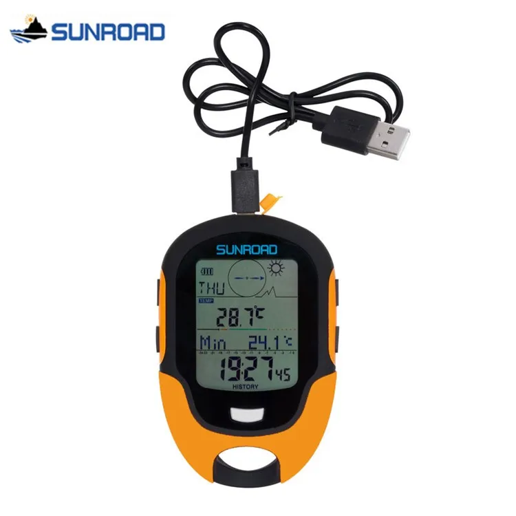 SUNROAD карманные часы для женщин для мужчин цифровой ЖК-дисплей альтиметр барометр компасы термометр гигрометр фонарик часы USB перезаряжаемые