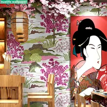 Японский стиль цветочный узор ресторан кафе интернет кафе Кабинет гостиная спальня свадебная комната старая комната детская комната обои