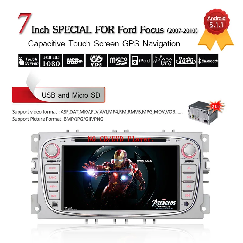 Best 7 Inch HD Android 8.1 Car DVD Player GPS Navigation Radio Audio for Ford Focus / Mondeo / S-max / C-max / Galaxy With Canubus 1 Best 7 Inch HD Android 8.1 Car DVD Player GPS Navigation Radio Audio for Ford Focus / Mondeo / S-max / C-max / Galaxy With Canubus 1