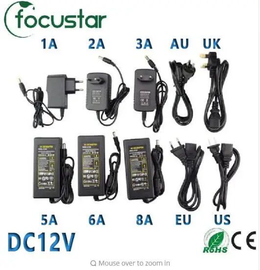 12 В 1A 2A 3A 4A 5A 6A 8A 10A питания для светодиодные полосы ЕС/США/ВЕЛИКОБРИТАНИЯ/АС адаптер для AC110-220V DC12V варианты разъем трансформатор