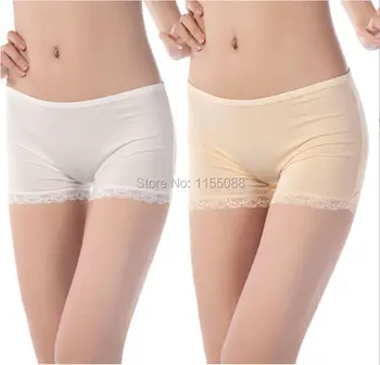 

50PCS/lot bamboo fiber women's safety pants women lace boxer briefs Boyshort medium waist underwear for ladies panty