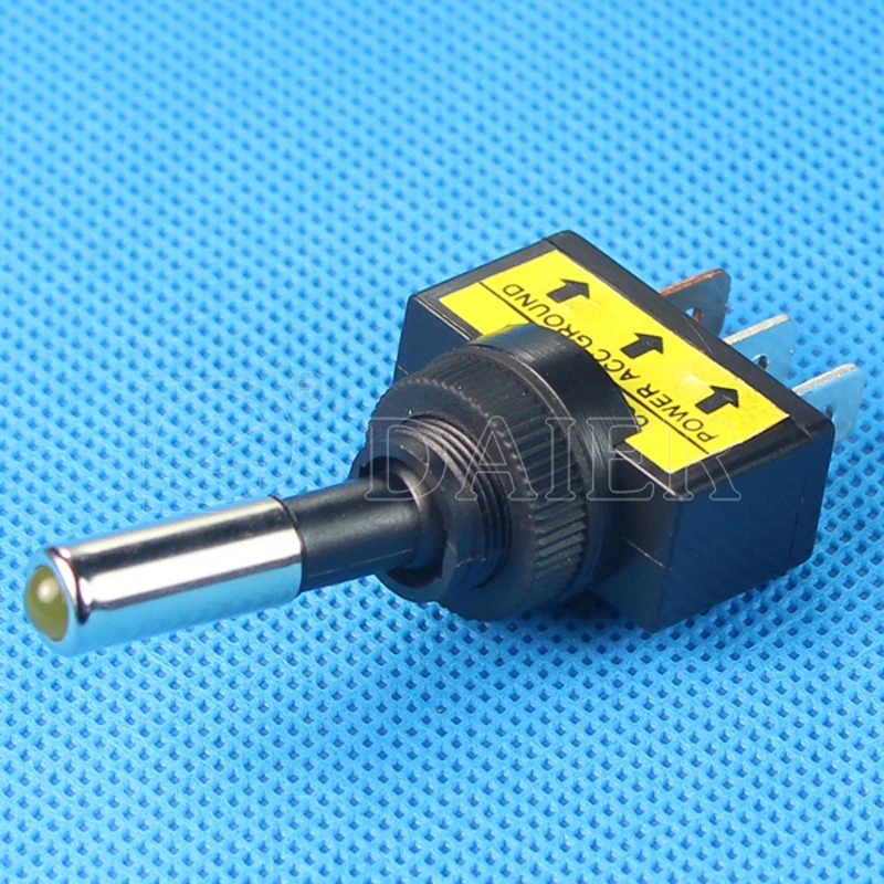 6 шт. 12VDC 12 мм SPST 3 Pin ON OFF автоматический выключатель света однополюсный 20A с 12В