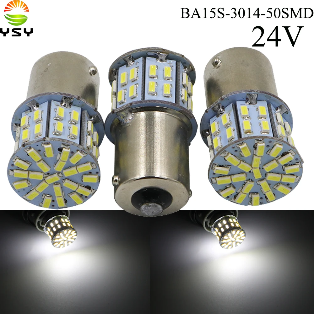 Автомобильные светодиодные лампы YSY 50X S25 P21w 1156 Ba15s 1157 Bay15d 3014 50 SMD для универсальных