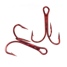 [50 шт.] несколько размеров крови/красный Тройной Крючок для рыбалки приманки установки соленой воды/рыбалка в пресных водоёмах Размер 6#8#10#12#14