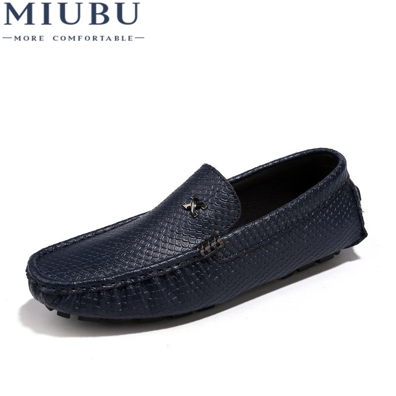 

MIUBU Brand Men's Casual Shoes Leather Men Loafers Luxury Fashion Male Boat Shoes superstar shoes Comfortable driving shoes