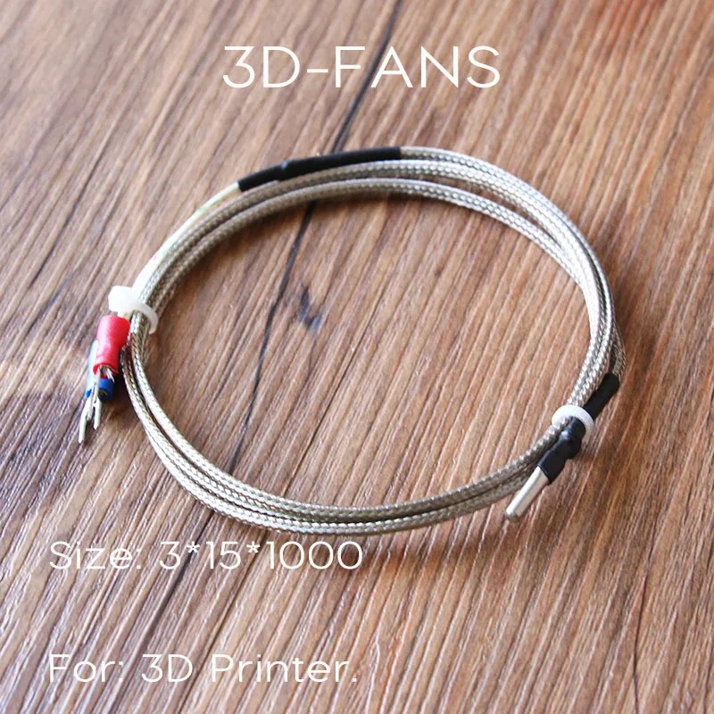 

5pcs/lot 1m K Type 3mm Heating end Thermocouple High Temperature Sensor 0-600 Degree for 3D printer