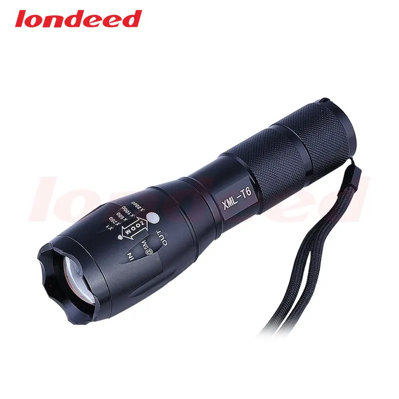 

Wholesale price 1 pc free shipping Ultra Bright 5 Mode CREE XML T6 Zoomable Led Flashlight Waterproof Torch Lights