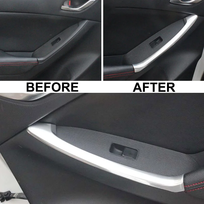 Для Mazda Cx-5 Cx5 Ke 2012 2013 хромированная внутренняя задняя дверь, окно, подлокотник, ручка, накладка, Декоративная полоса